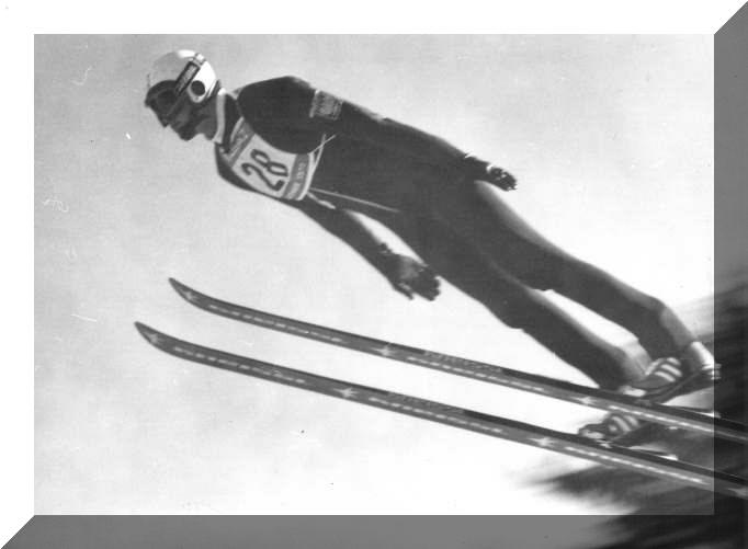 Piotr Fijas na dużej skoczni w Zakopanem (1979).