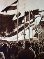 FIS 1939 flagi uczestnikw zawodw.