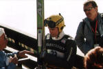 Matti Hautamaeki w Planicy 2003. Po rekordowym skoku na 231 m.