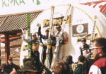 Planica 2003 - Matti na podium, jako zwycizca.