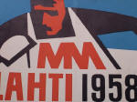 Plakat z MŚ w 1958 r. w Lahti.
