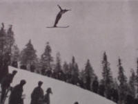 Wysoki lot na skoczni w Lahti-lata 20.