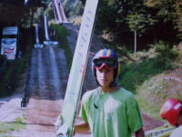 Piotr ya na treningu na skoczni w Wile-centrum, sierpie 2003 r.