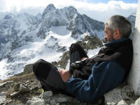 Maciek Bielawski na Szpiglasowym Wierchu (2172 m)