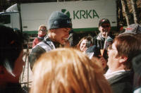 Sven Hannawald zadowolony z siebie kończył w Planicy sezona 2002/2003.