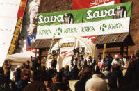Adam Małysz na podium.